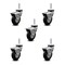 Service Caster 3 Inch Hooded Neoprene Rubber 10mm Threaded Stem Casters with Brakes SCC, 5PK SCC-TS03S310-NPRB-BC-B-M1015-5 - alternate 4